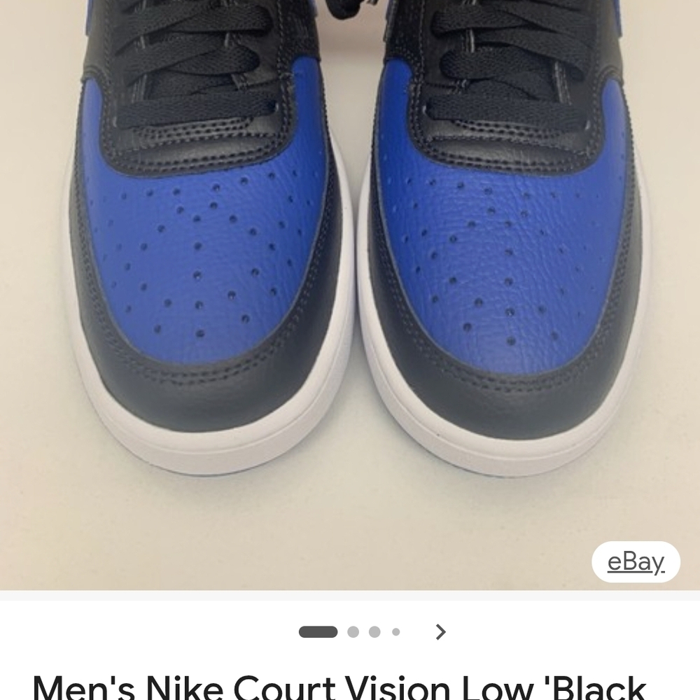 Nike Court Vision Low Black and Blue Sneakers